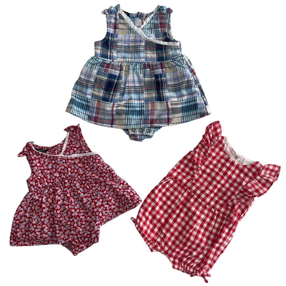 Bundle of 3 Baby Girls outfits ( 2 Feded Glory Dress) (1 Nordstrom Romper